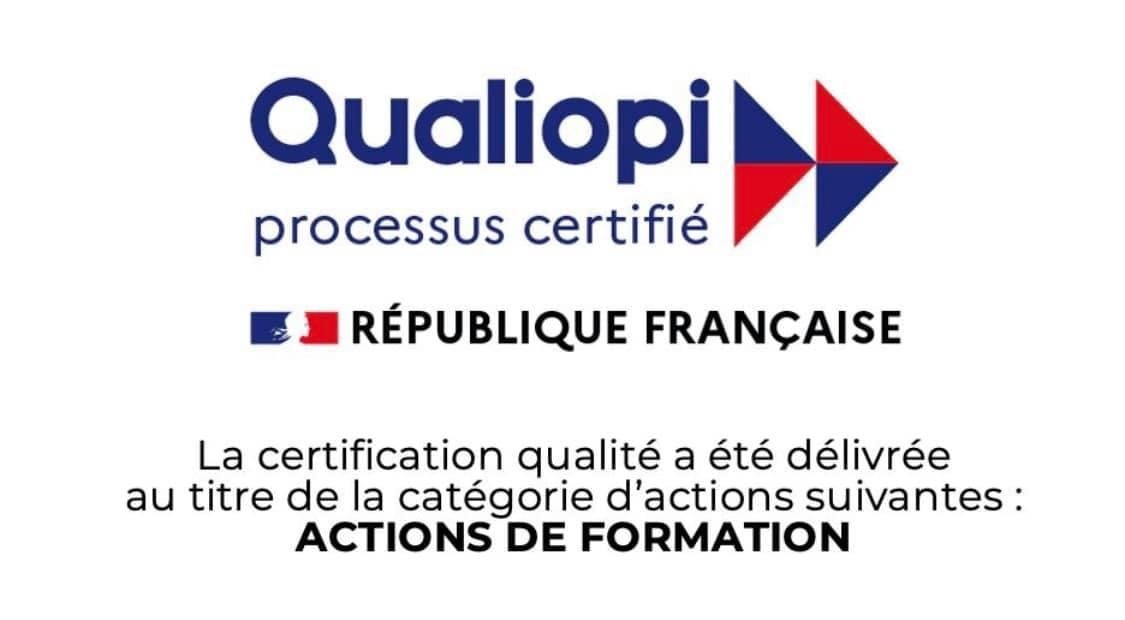 Certification QUALIOPI obtenue au titre des actions de formation